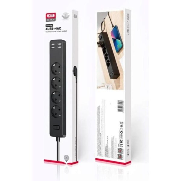 XO-WL10 (EU) Multiprise 4 Prises AC + 4 Ports USB-A